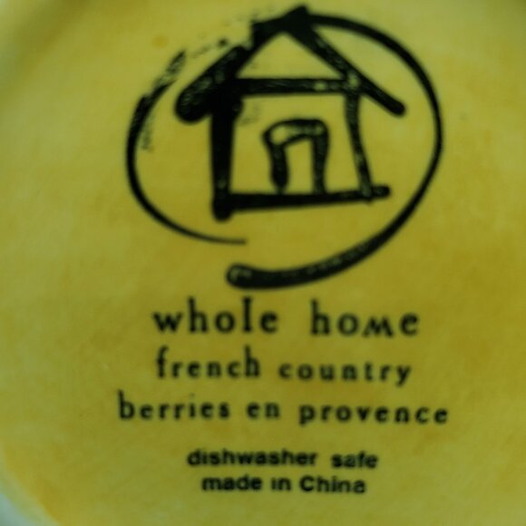 Whole Home French Country Berries En Provence Mugs Embossed Berries Green Leaves - Picture 5 of 9